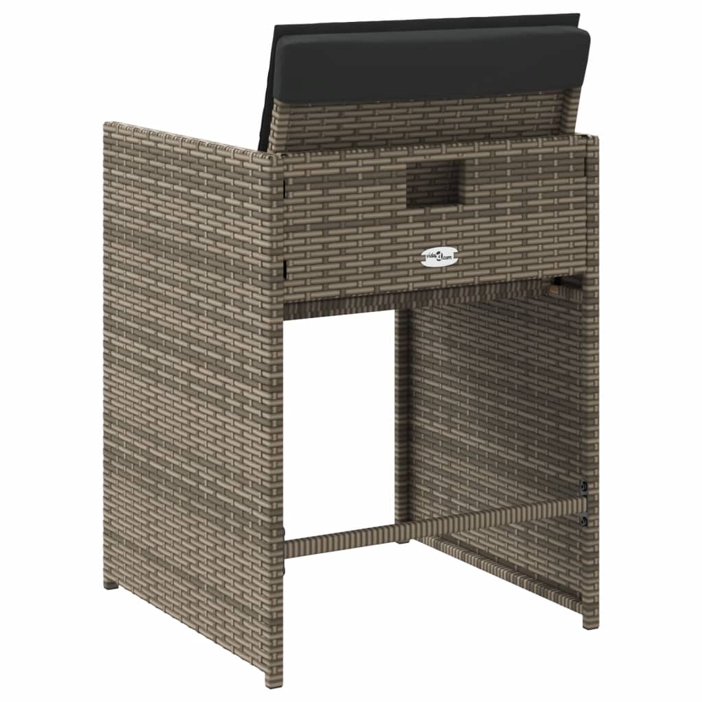 Tuinstoelen 4 st met kussens poly rattan grijs is nu te koop bij PeponiXL, paradijselijk wonen!