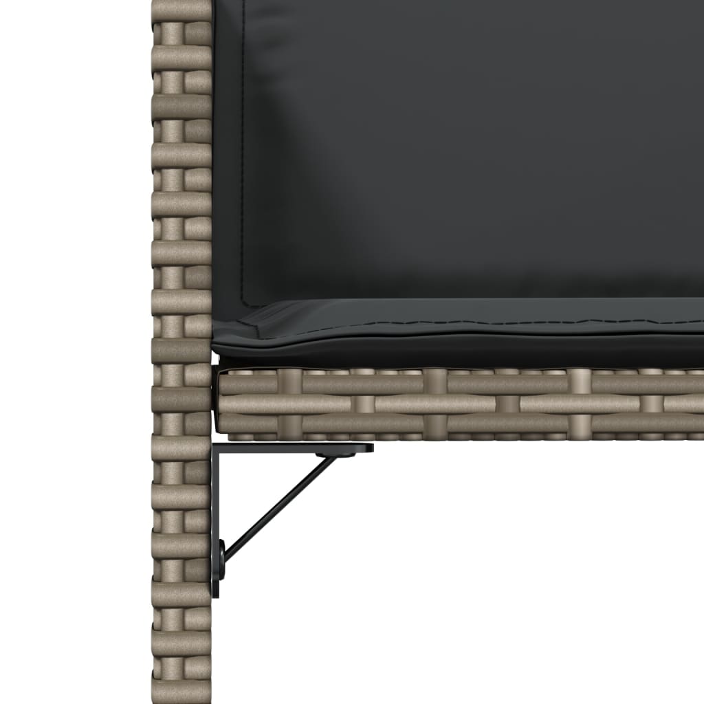 Tuinstoelen 4 st met kussens poly rattan grijs is nu te koop bij PeponiXL, paradijselijk wonen!