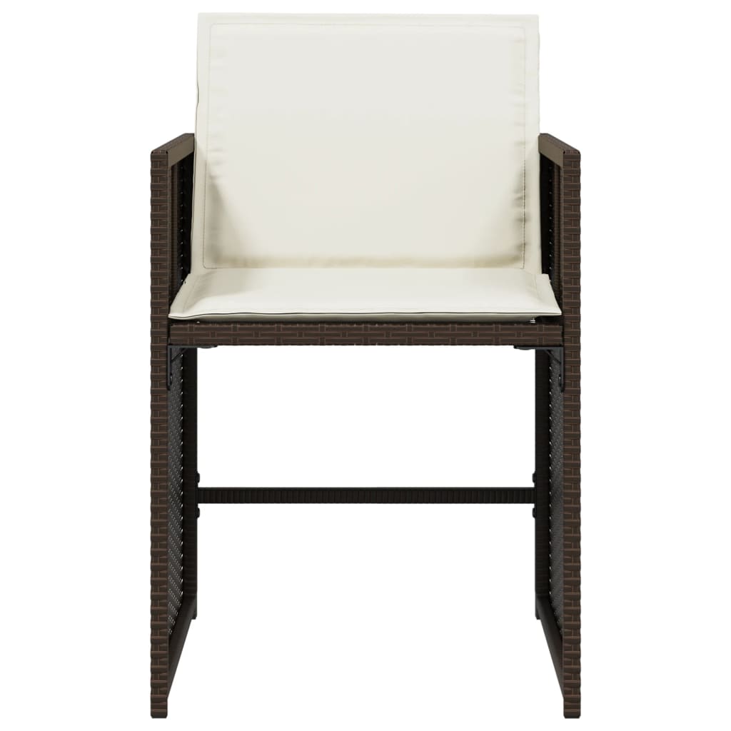 Tuinstoelen 4 st met kussens poly rattan bruin is nu te koop bij PeponiXL, paradijselijk wonen!