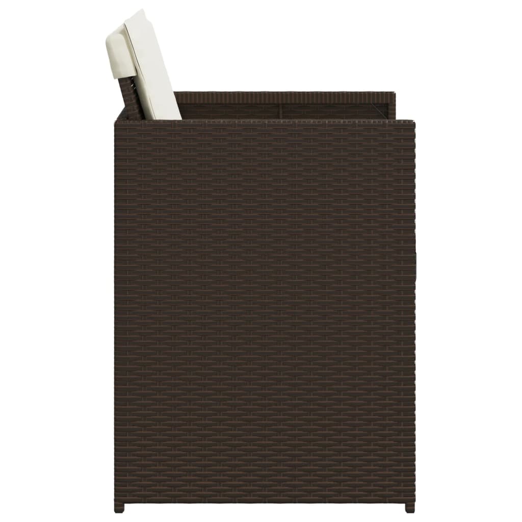 Tuinstoelen 4 st met kussens poly rattan bruin is nu te koop bij PeponiXL, paradijselijk wonen!