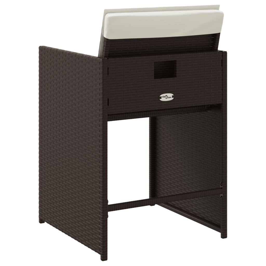 Tuinstoelen 4 st met kussens poly rattan bruin is nu te koop bij PeponiXL, paradijselijk wonen!
