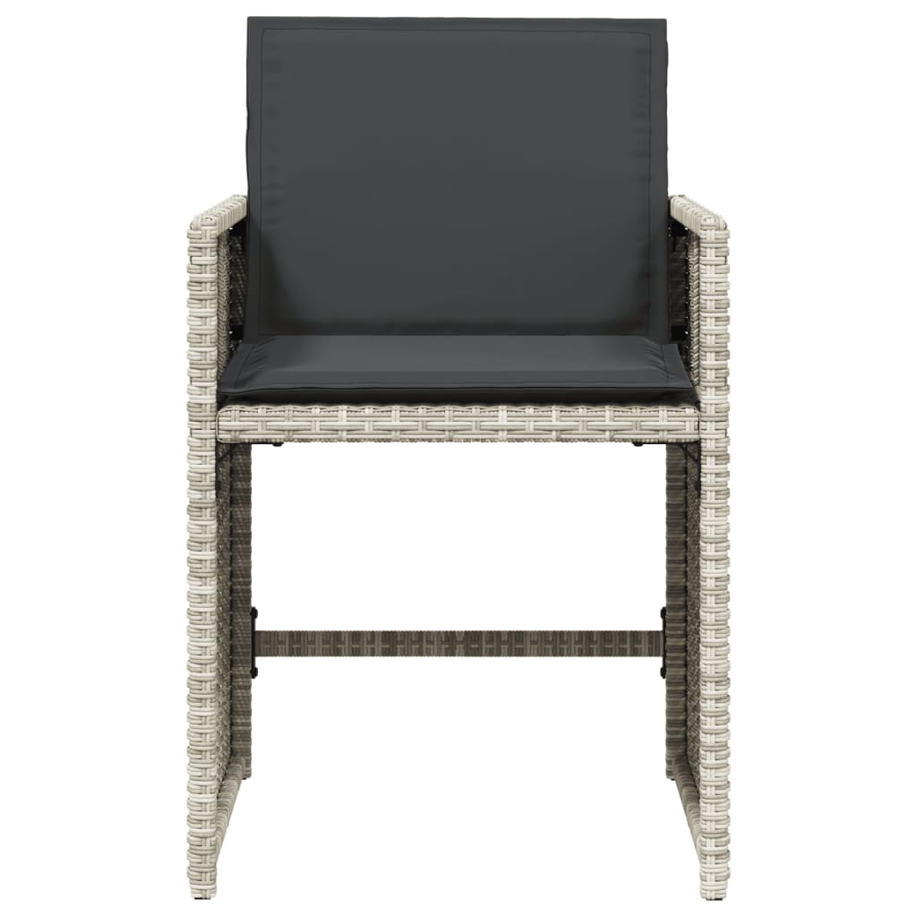 Tuinstoelen 4 st met kussens poly rattan lichtgrijs is nu te koop bij PeponiXL, paradijselijk wonen!