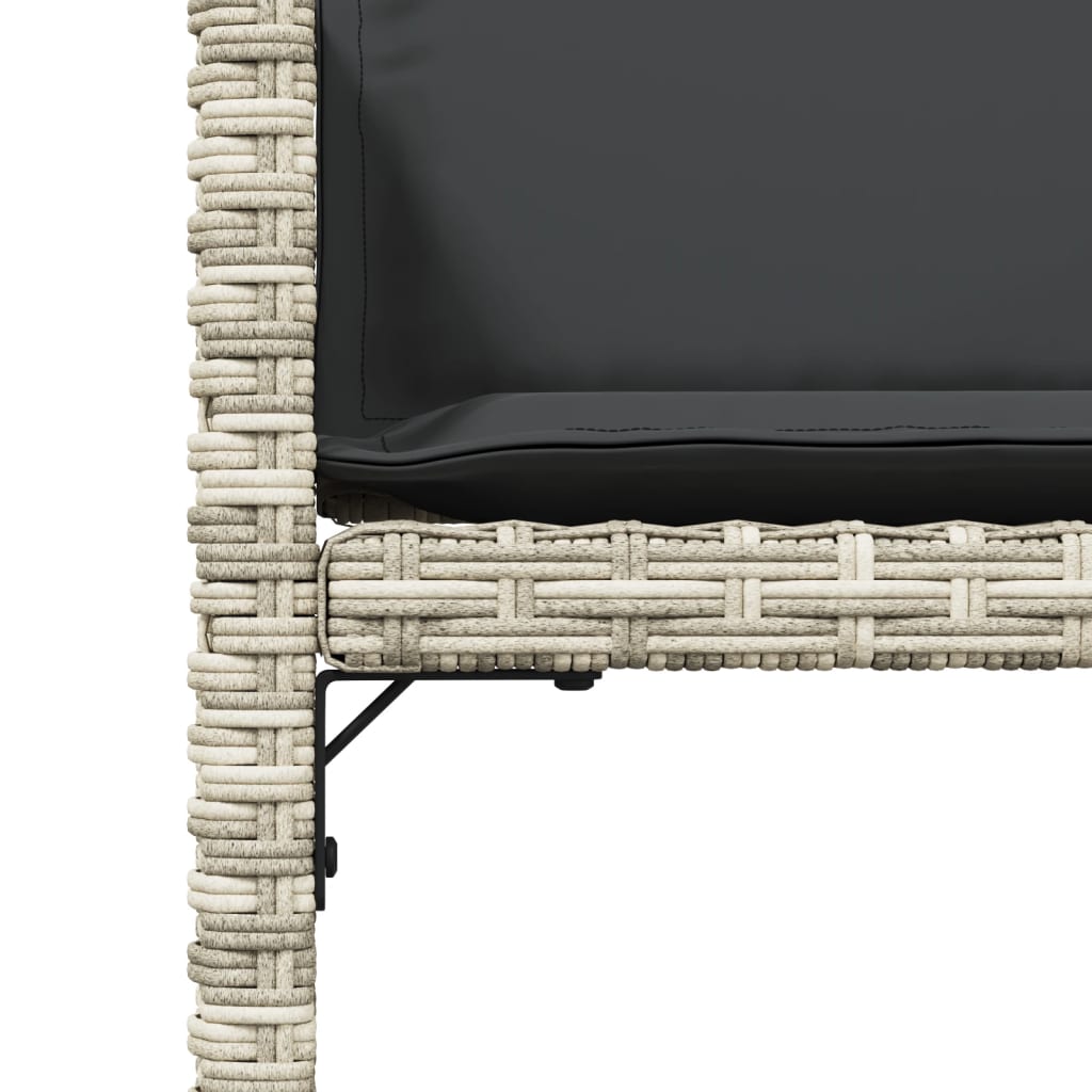 Tuinstoelen 4 st met kussens poly rattan lichtgrijs is nu te koop bij PeponiXL, paradijselijk wonen!