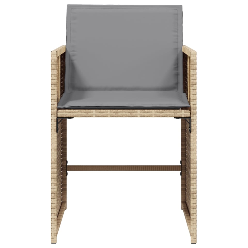 Tuinstoelen 4 st met kussens poly rattan gemengd beige is nu te koop bij PeponiXL, paradijselijk wonen!