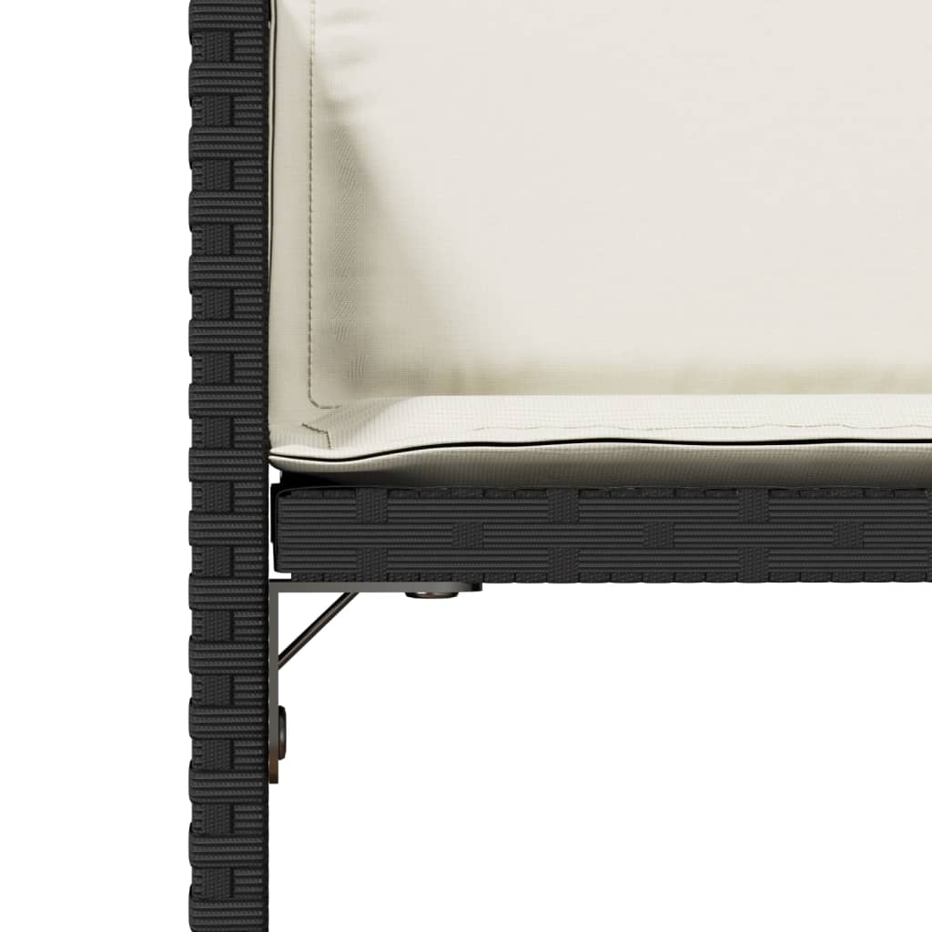 Tuinstoelen 4 st met kussens poly rattan zwart is nu te koop bij PeponiXL, paradijselijk wonen!
