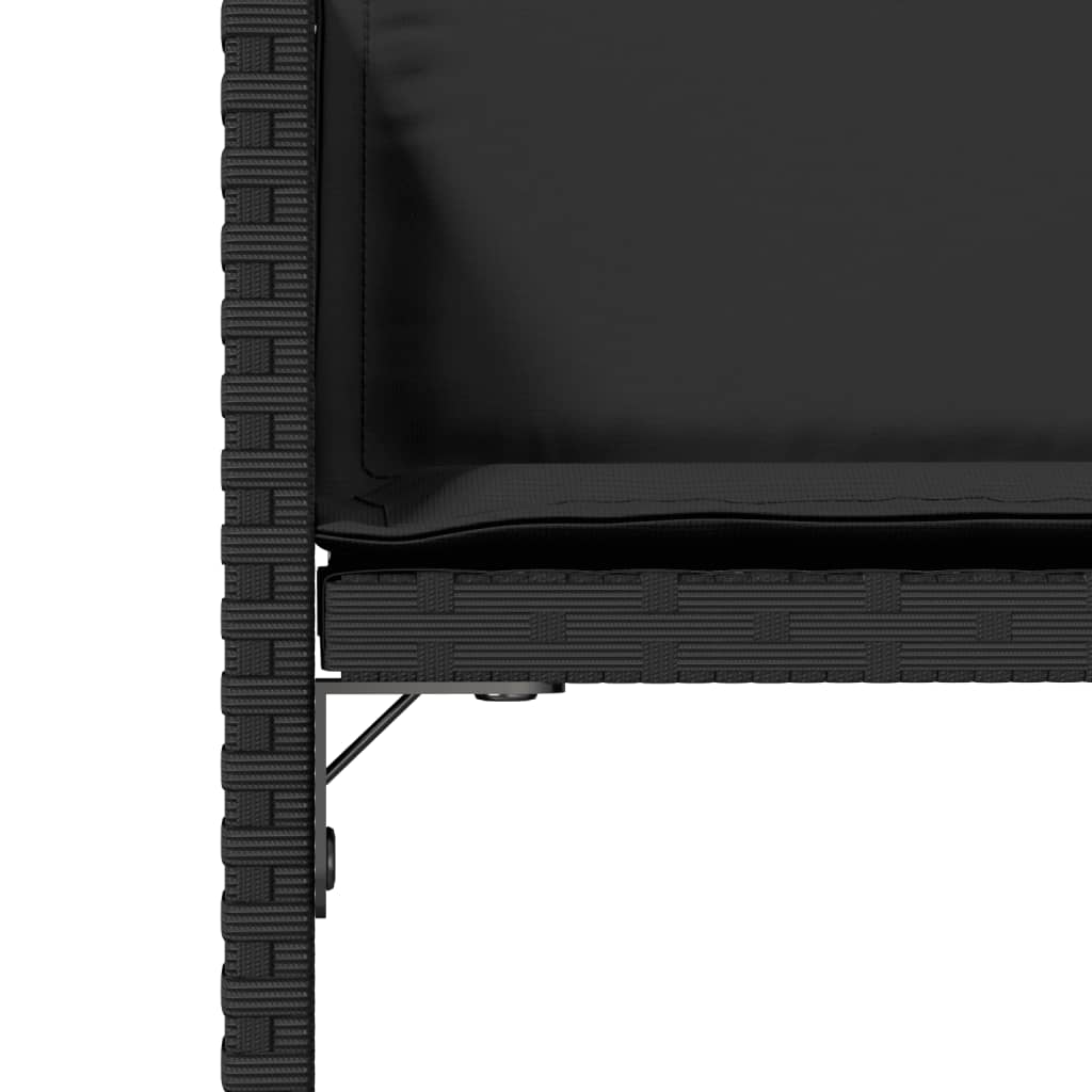 Tuinstoelen 4 st met kussens poly rattan zwart is nu te koop bij PeponiXL, paradijselijk wonen!