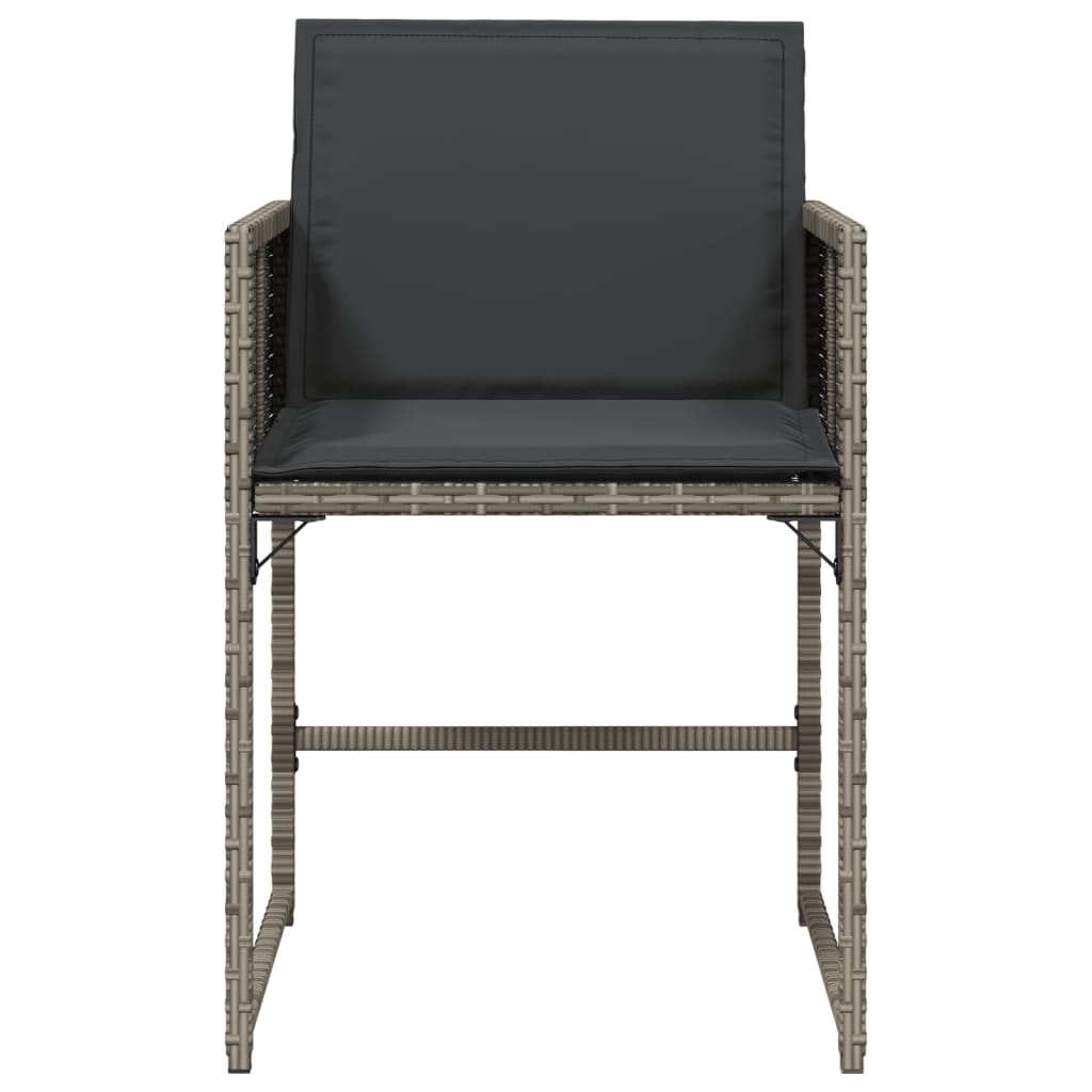 Tuinstoelen 4 st met kussens poly rattan grijs is nu te koop bij PeponiXL, paradijselijk wonen!
