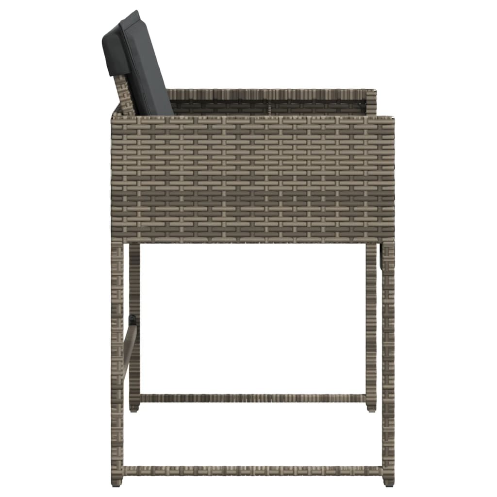 Tuinstoelen 4 st met kussens poly rattan grijs is nu te koop bij PeponiXL, paradijselijk wonen!