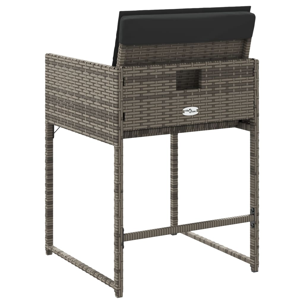 Tuinstoelen 4 st met kussens poly rattan grijs is nu te koop bij PeponiXL, paradijselijk wonen!