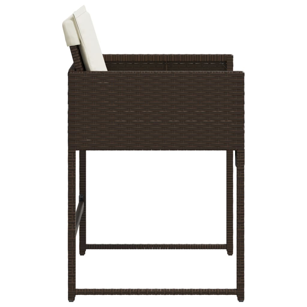 Tuinstoelen 4 st met kussens poly rattan bruin is nu te koop bij PeponiXL, paradijselijk wonen!
