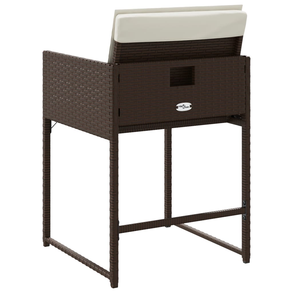 Tuinstoelen 4 st met kussens poly rattan bruin is nu te koop bij PeponiXL, paradijselijk wonen!