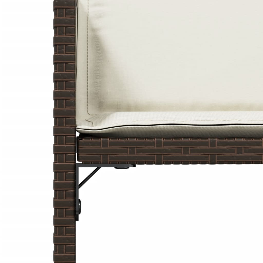Tuinstoelen 4 st met kussens poly rattan bruin is nu te koop bij PeponiXL, paradijselijk wonen!