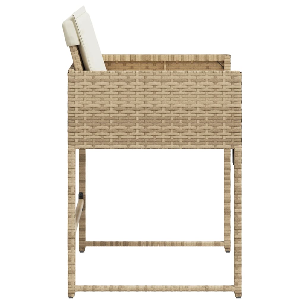 Tuinstoelen 4 st met kussens poly rattan beige is nu te koop bij PeponiXL, paradijselijk wonen!