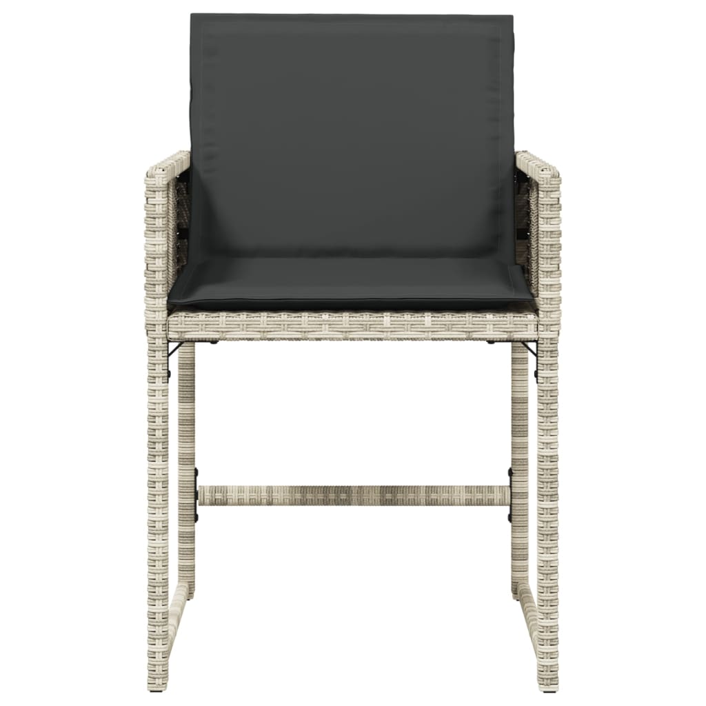 Tuinstoelen 4 st met kussens poly rattan lichtgrijs is nu te koop bij PeponiXL, paradijselijk wonen!