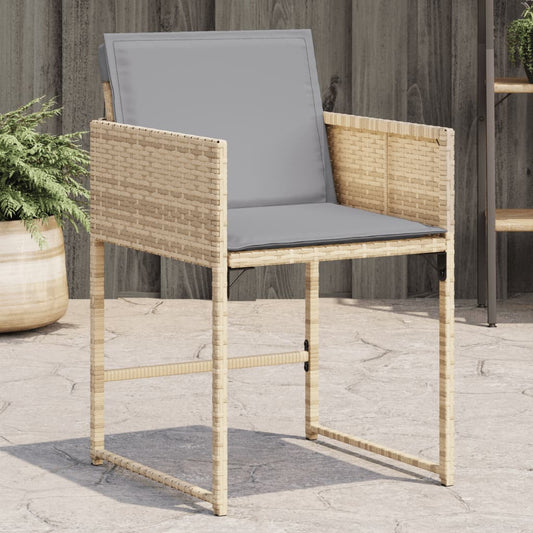Tuinstoelen 4 st met kussens poly rattan gemengd beige is nu te koop bij PeponiXL, paradijselijk wonen!