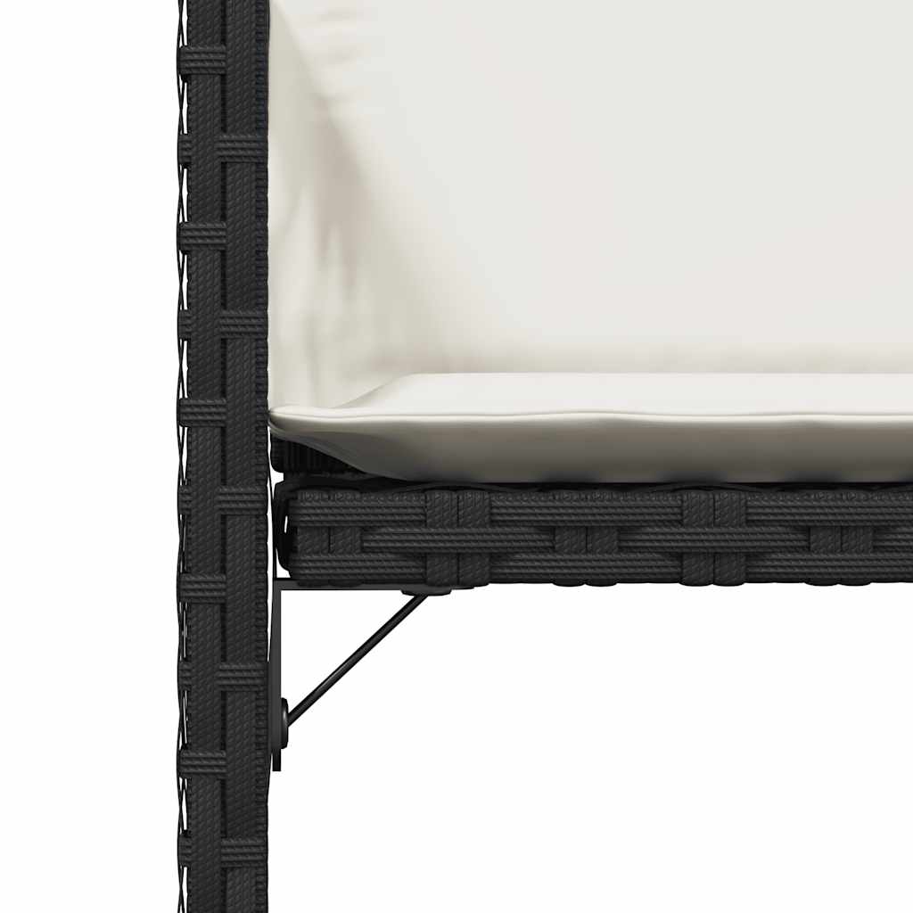 Tuinstoelen 4 st met kussens poly rattan zwart is nu te koop bij PeponiXL, paradijselijk wonen!