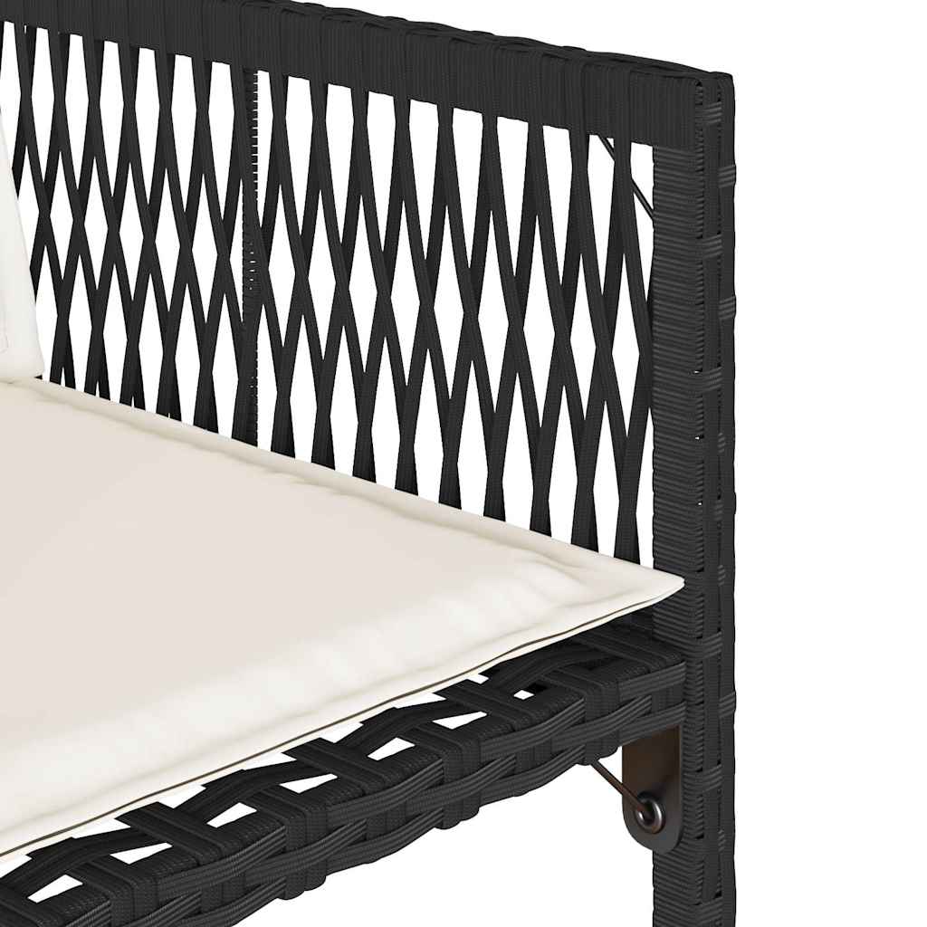 Tuinstoelen 4 st met kussens poly rattan zwart is nu te koop bij PeponiXL, paradijselijk wonen!