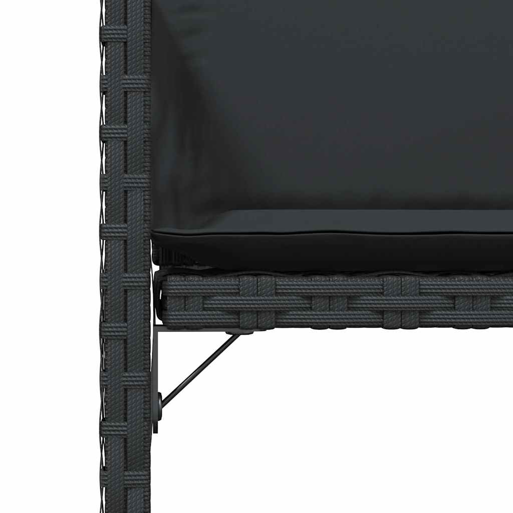 Tuinstoelen 4 st met kussens poly rattan zwart is nu te koop bij PeponiXL, paradijselijk wonen!