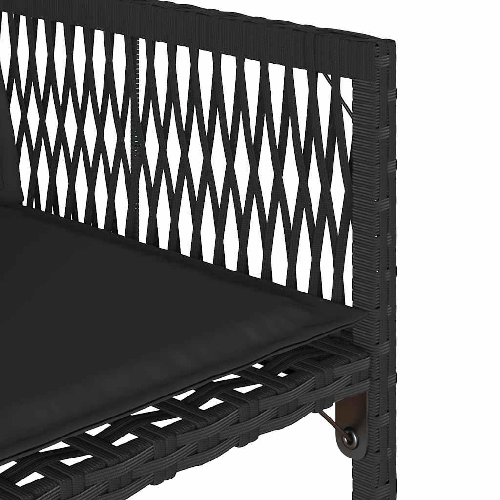 Tuinstoelen 4 st met kussens poly rattan zwart is nu te koop bij PeponiXL, paradijselijk wonen!