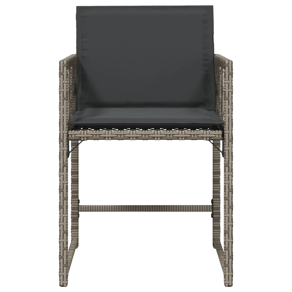 Tuinstoelen 4 st met kussens poly rattan grijs is nu te koop bij PeponiXL, paradijselijk wonen!