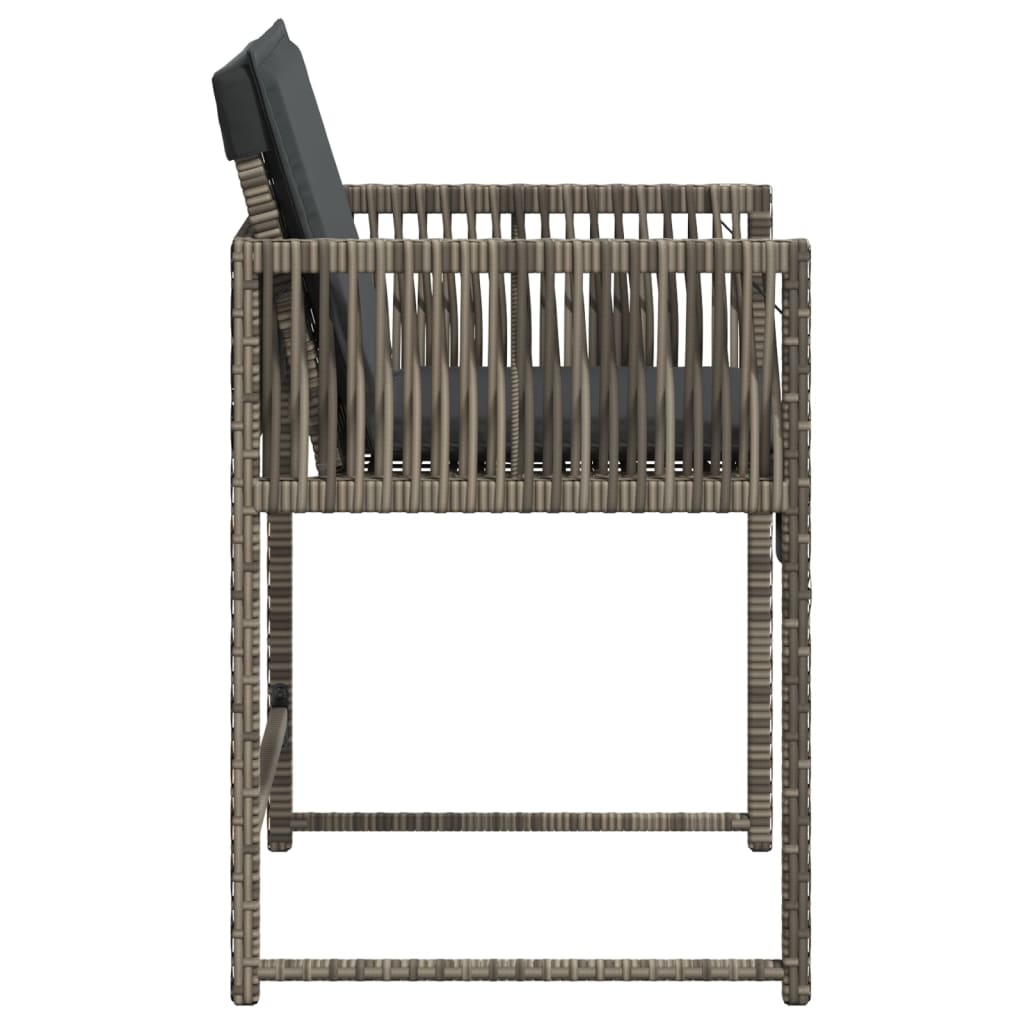 Tuinstoelen 4 st met kussens poly rattan grijs is nu te koop bij PeponiXL, paradijselijk wonen!