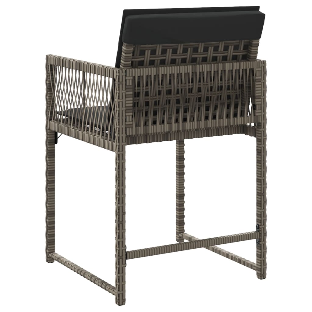Tuinstoelen 4 st met kussens poly rattan grijs is nu te koop bij PeponiXL, paradijselijk wonen!