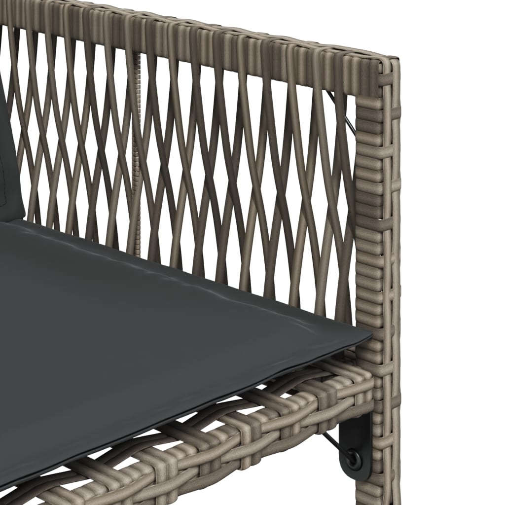 Tuinstoelen 4 st met kussens poly rattan grijs is nu te koop bij PeponiXL, paradijselijk wonen!
