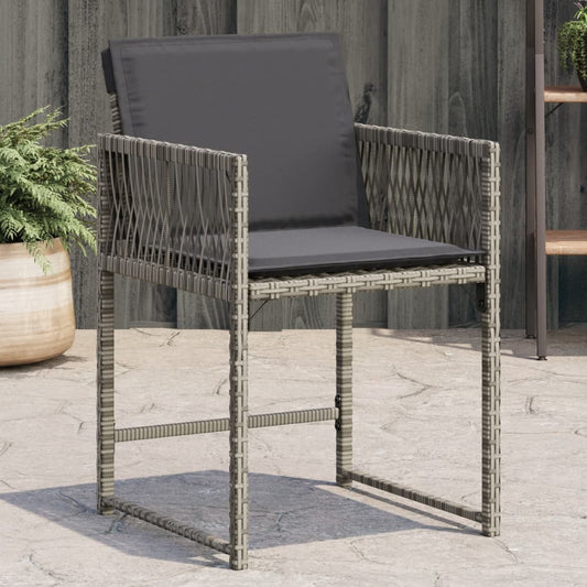 Tuinstoelen 4 st met kussens poly rattan grijs is nu te koop bij PeponiXL, paradijselijk wonen!