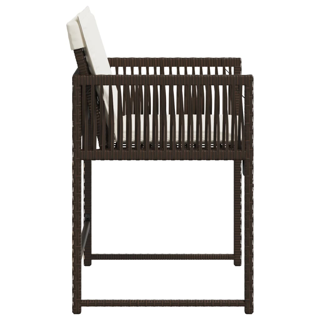 Tuinstoelen 4 st met kussens poly rattan bruin is nu te koop bij PeponiXL, paradijselijk wonen!