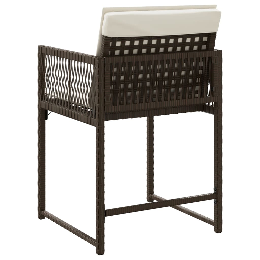 Tuinstoelen 4 st met kussens poly rattan bruin is nu te koop bij PeponiXL, paradijselijk wonen!