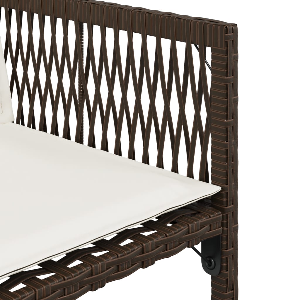 Tuinstoelen 4 st met kussens poly rattan bruin is nu te koop bij PeponiXL, paradijselijk wonen!