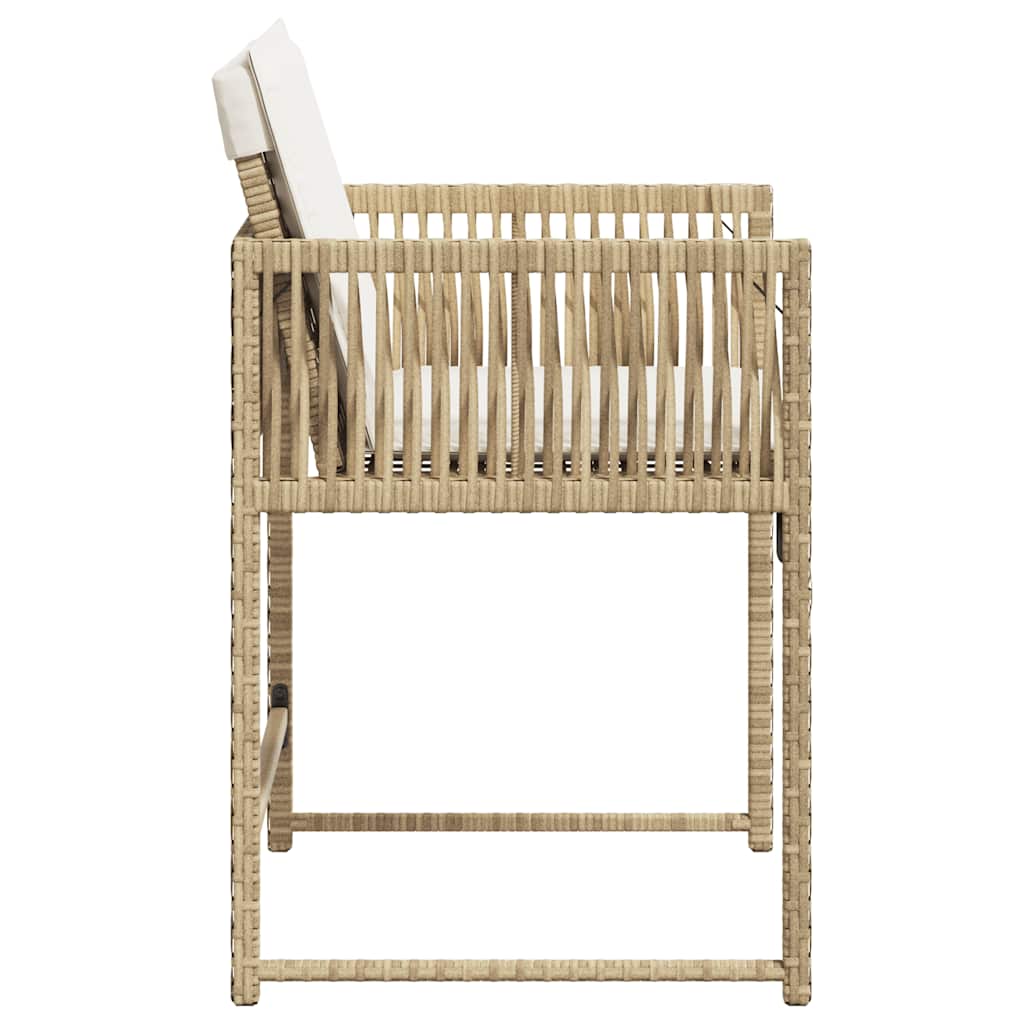 Tuinstoelen 4 st met kussens poly rattan beige is nu te koop bij PeponiXL, paradijselijk wonen!