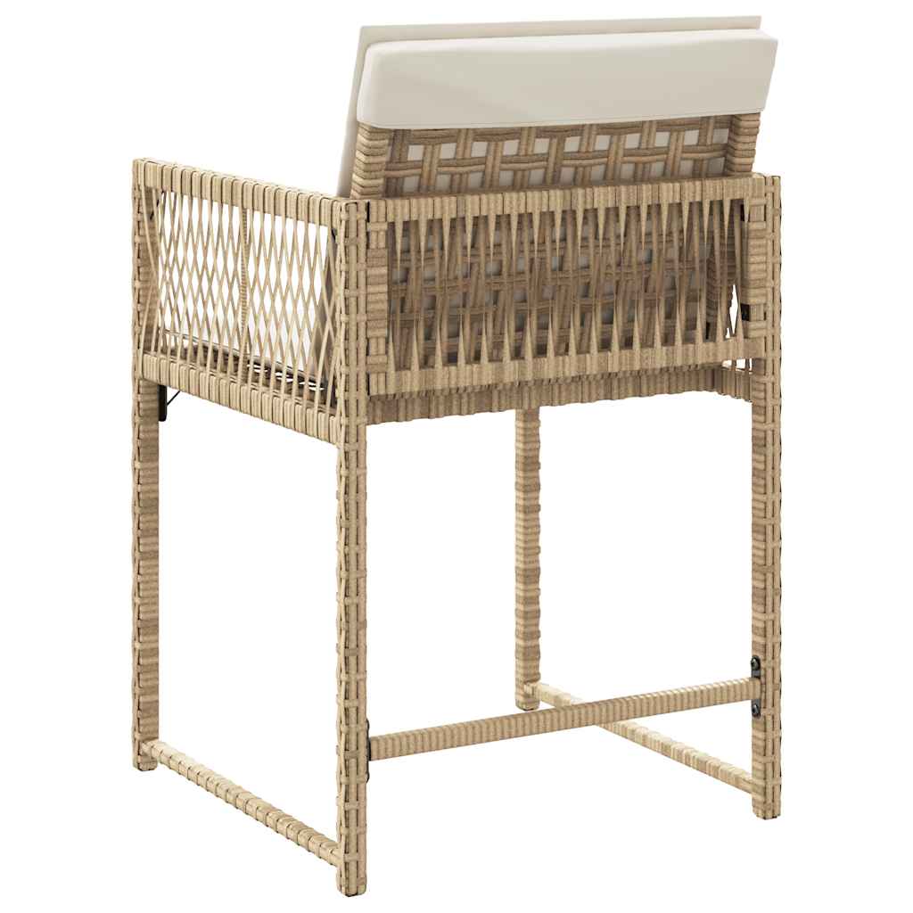 Tuinstoelen 4 st met kussens poly rattan beige is nu te koop bij PeponiXL, paradijselijk wonen!