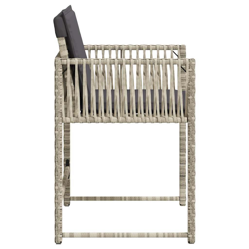 Tuinstoelen 4 st met kussens poly rattan lichtgrijs is nu te koop bij PeponiXL, paradijselijk wonen!
