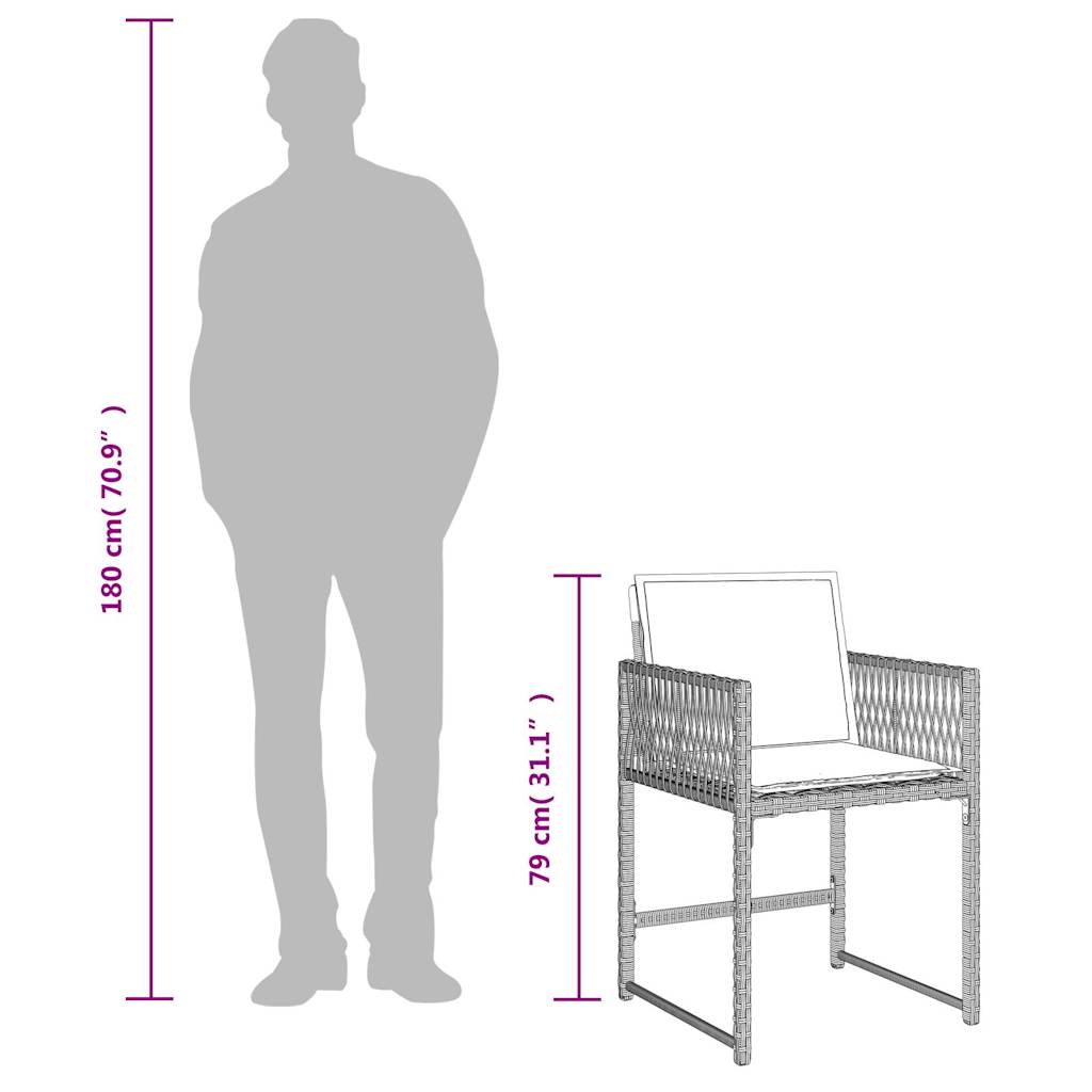 Tuinstoelen 4 st met kussens poly rattan lichtgrijs is nu te koop bij PeponiXL, paradijselijk wonen!