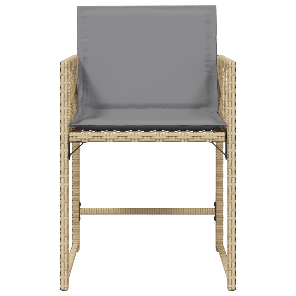 Tuinstoelen 4 st met kussens poly rattan gemengd beige is nu te koop bij PeponiXL, paradijselijk wonen!