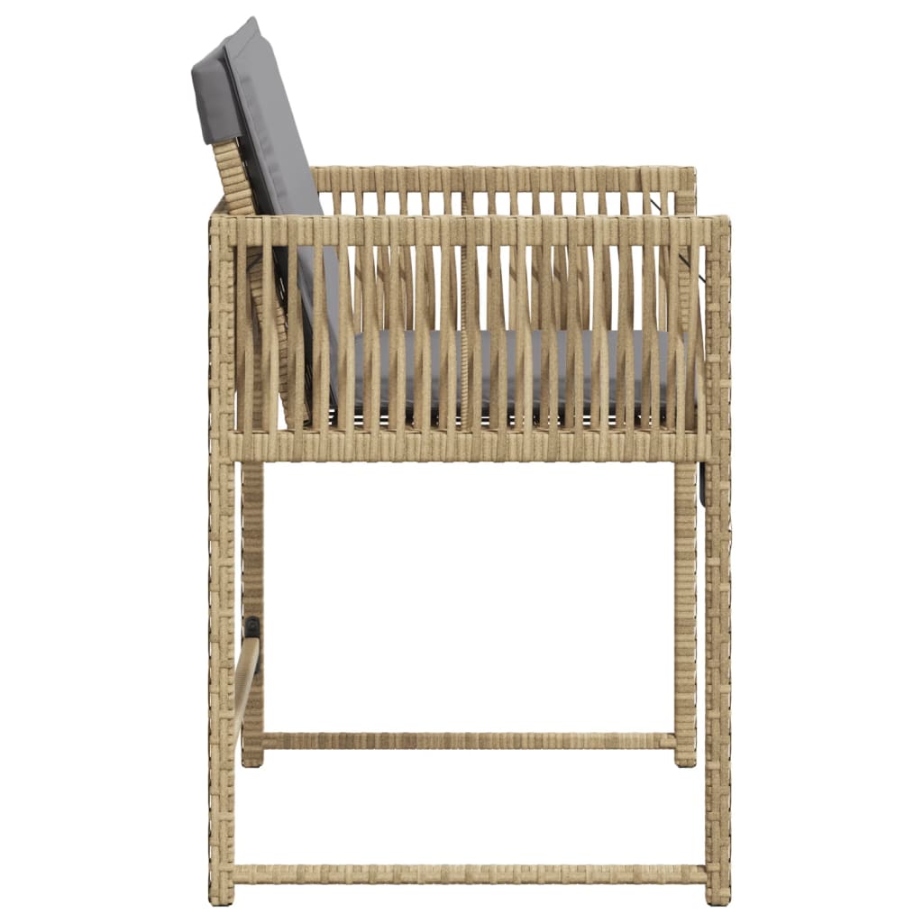 Tuinstoelen 4 st met kussens poly rattan gemengd beige is nu te koop bij PeponiXL, paradijselijk wonen!