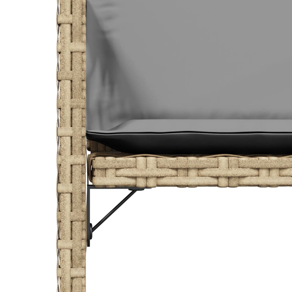Tuinstoelen 4 st met kussens poly rattan gemengd beige is nu te koop bij PeponiXL, paradijselijk wonen!