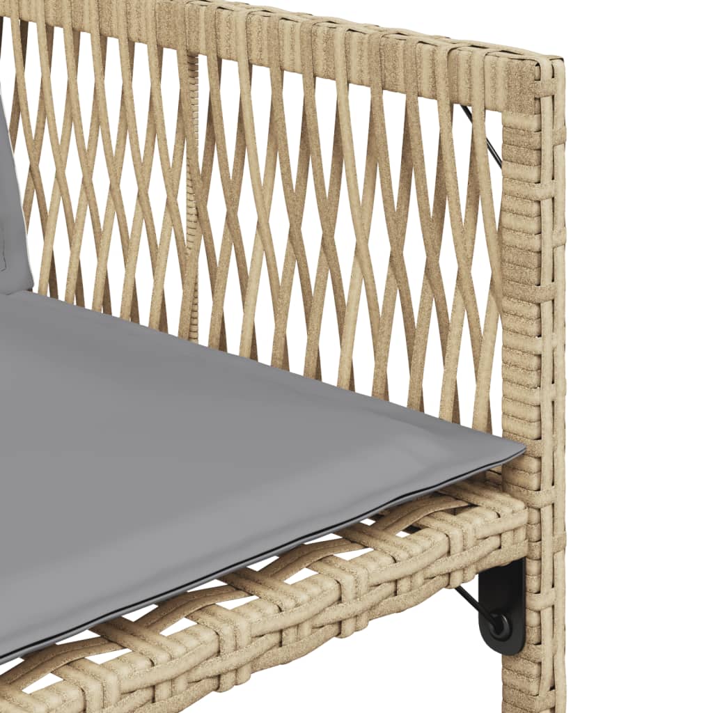 Tuinstoelen 4 st met kussens poly rattan gemengd beige is nu te koop bij PeponiXL, paradijselijk wonen!