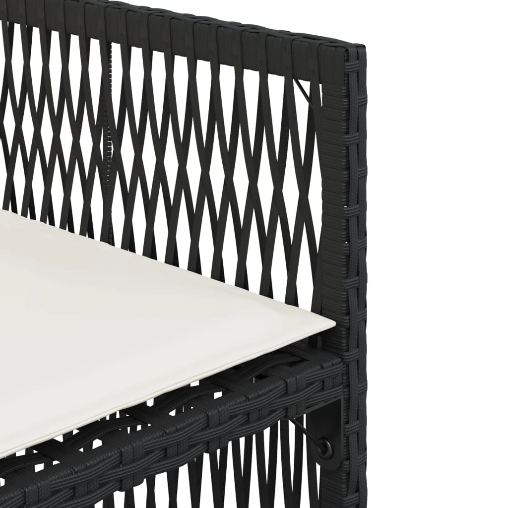 Tuinstoelen 4 st met kussens poly rattan zwart is nu te koop bij PeponiXL, paradijselijk wonen!