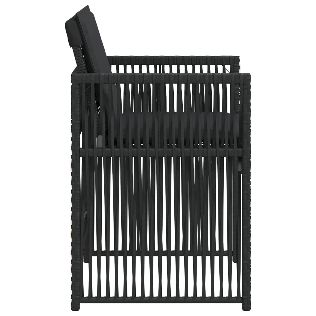 Tuinstoelen 4 st met kussens poly rattan zwart is nu te koop bij PeponiXL, paradijselijk wonen!