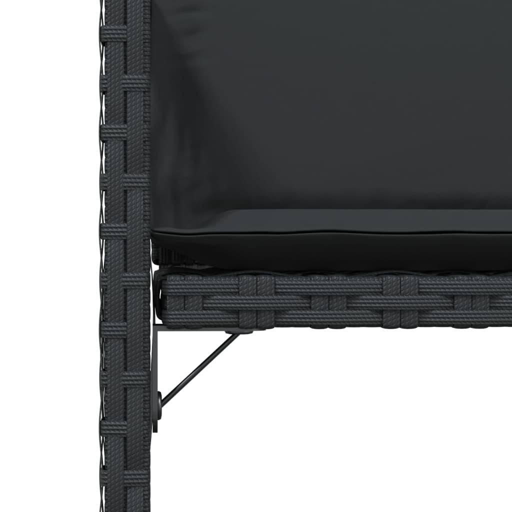 Tuinstoelen 4 st met kussens poly rattan zwart is nu te koop bij PeponiXL, paradijselijk wonen!