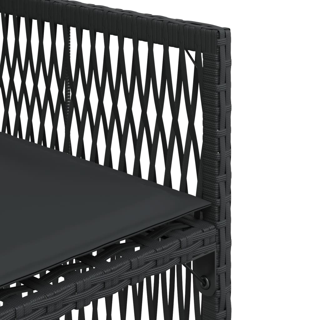 Tuinstoelen 4 st met kussens poly rattan zwart is nu te koop bij PeponiXL, paradijselijk wonen!