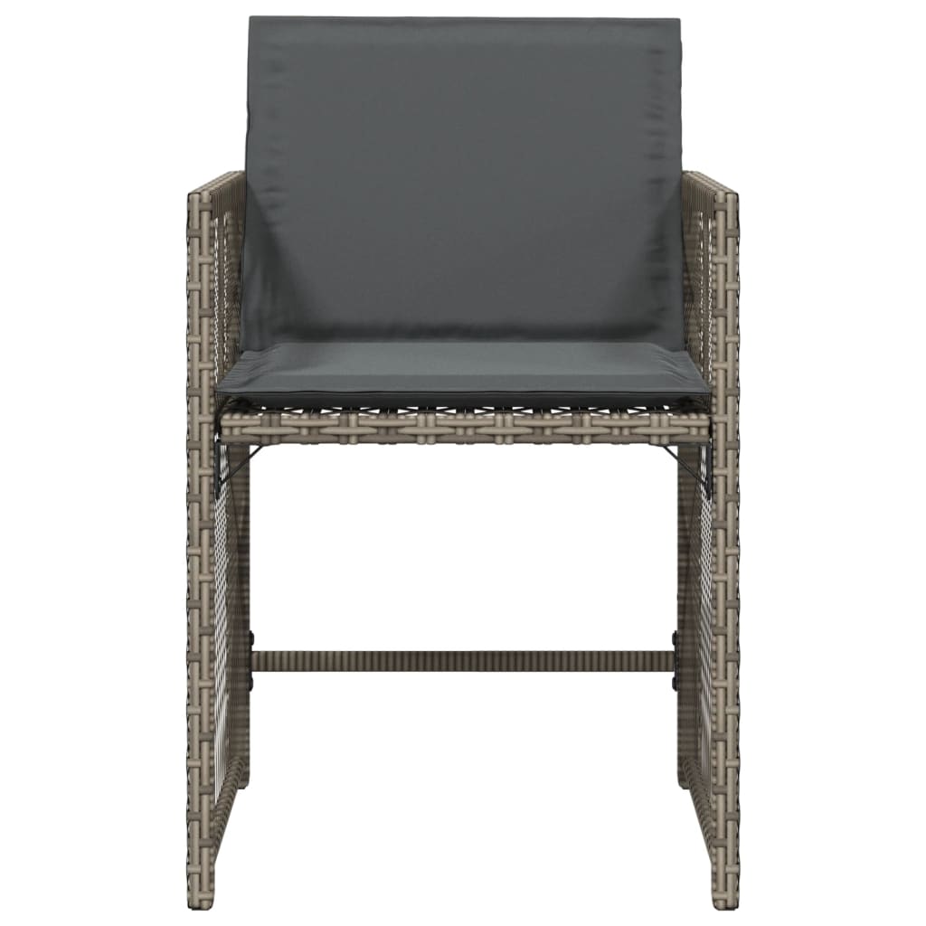 Tuinstoelen 4 st met kussens poly rattan grijs is nu te koop bij PeponiXL, paradijselijk wonen!