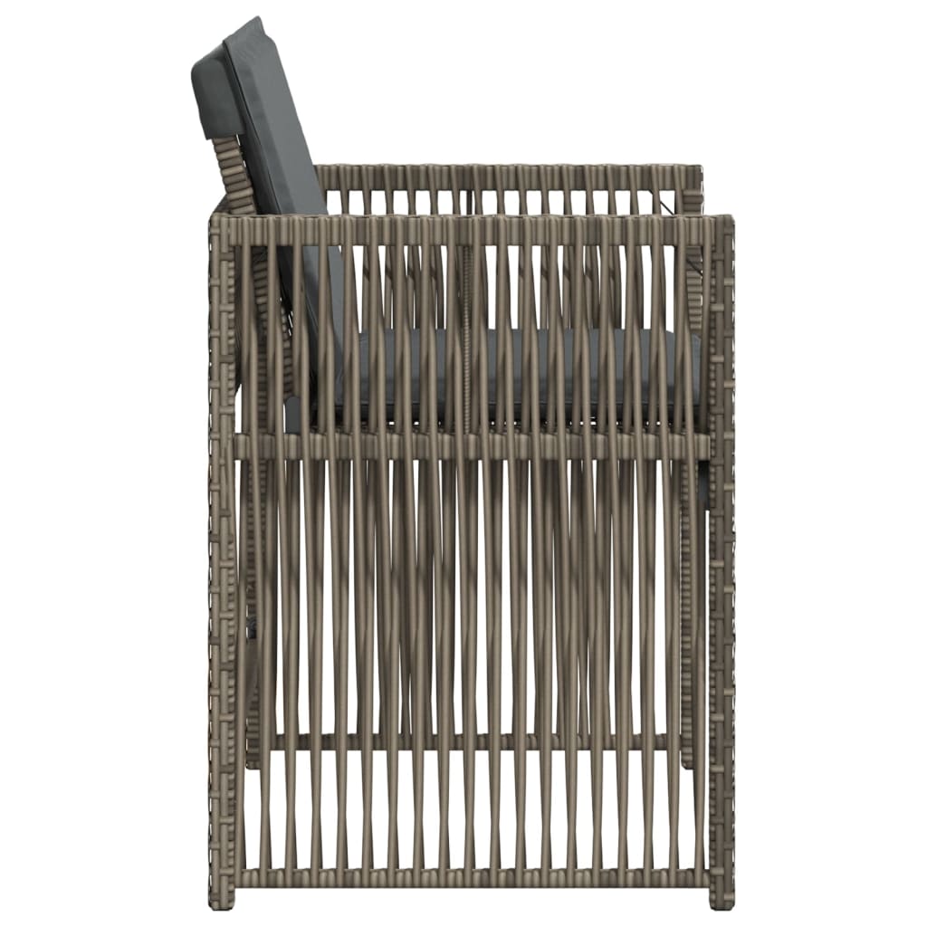 Tuinstoelen 4 st met kussens poly rattan grijs is nu te koop bij PeponiXL, paradijselijk wonen!