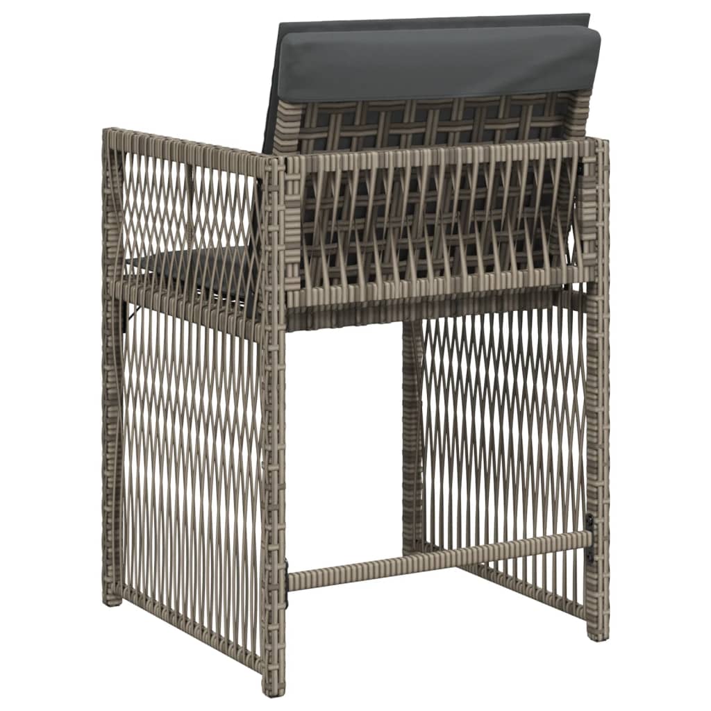 Tuinstoelen 4 st met kussens poly rattan grijs is nu te koop bij PeponiXL, paradijselijk wonen!