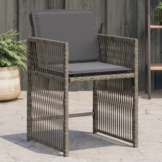 Tuinstoelen 4 st met kussens poly rattan grijs is nu te koop bij PeponiXL, paradijselijk wonen!