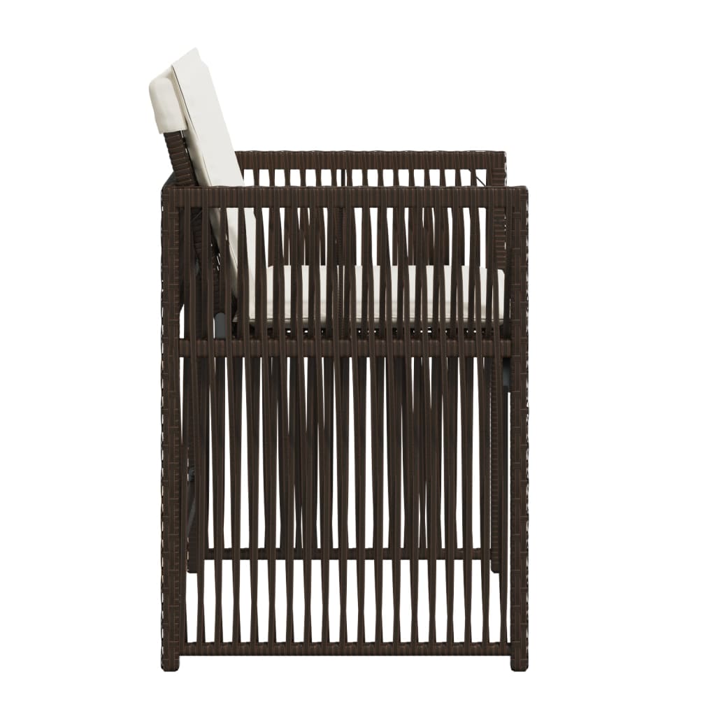 Tuinstoelen 4 st met kussens poly rattan bruin is nu te koop bij PeponiXL, paradijselijk wonen!