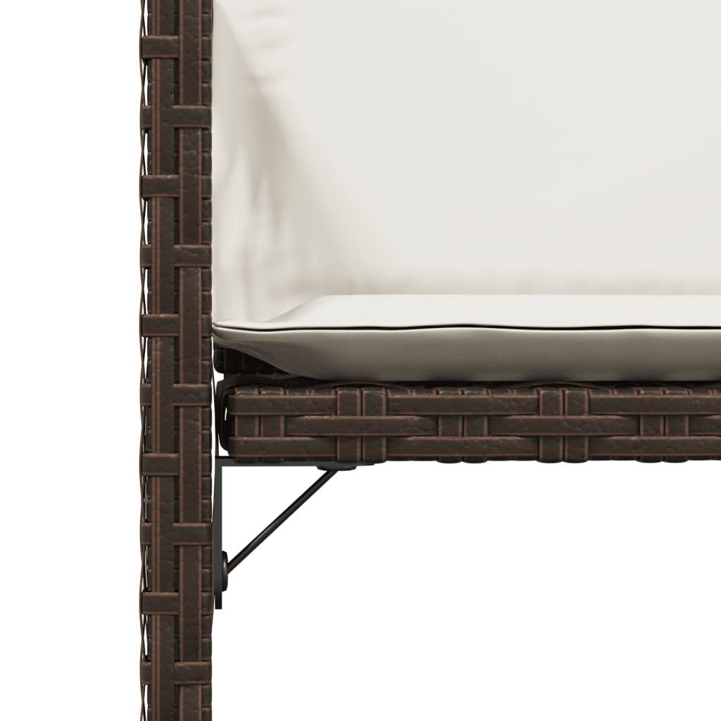 Tuinstoelen 4 st met kussens poly rattan bruin is nu te koop bij PeponiXL, paradijselijk wonen!