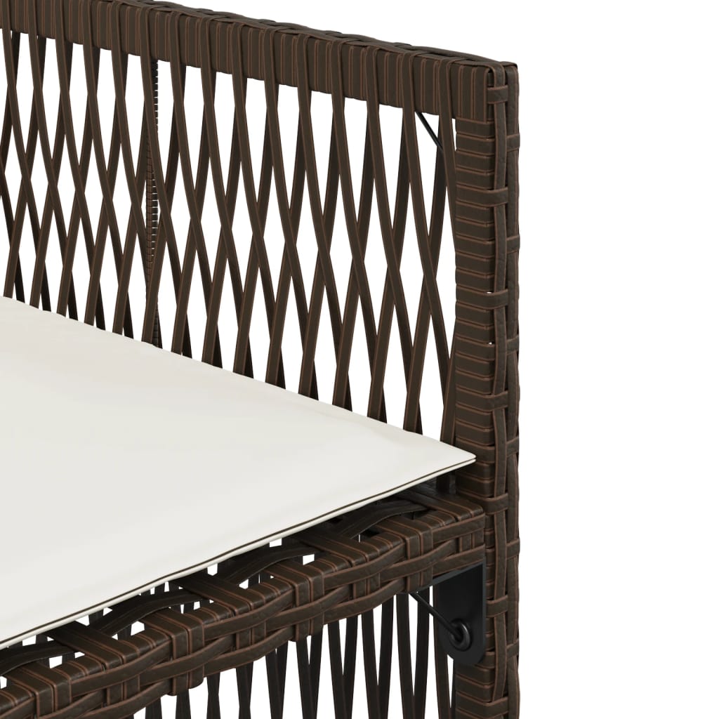 Tuinstoelen 4 st met kussens poly rattan bruin is nu te koop bij PeponiXL, paradijselijk wonen!
